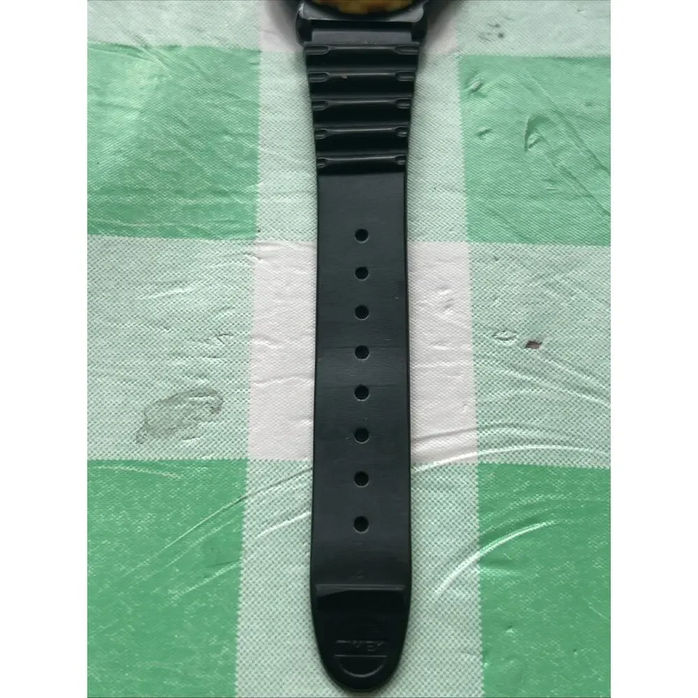 Yellow Bezel Black Band Women’s Quartz Watch